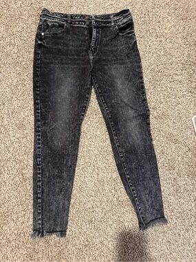 Black Washed High-Rise Skinny Jeans